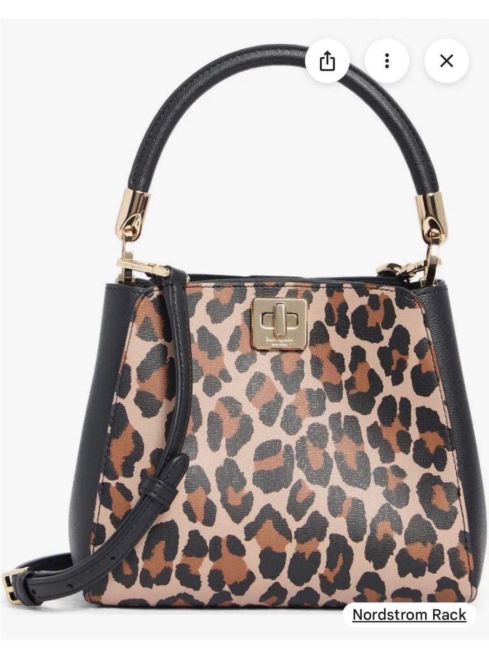 Kate Spade Leopard Print Phoebe Shoulder Bag in Black and Brown